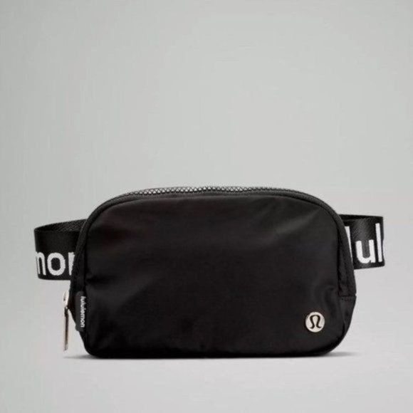 lululemon athletica Handbags - Lululemon Everywhere Belt Bag Black White Logo Crossbody Nwt